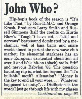"John Who?" by Gary Jardim (1983/6/21)
