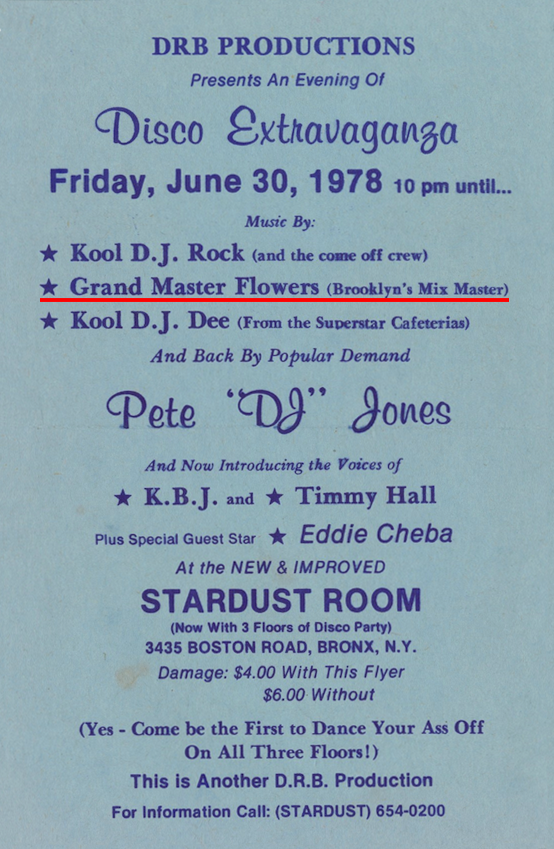 Stardust Room Party Flyer, June 30, 1978