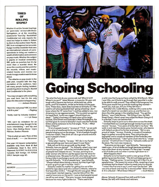 "Going Schooling" by Scott Mehno (October 1986)