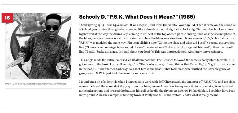 [16] Schoolly D “P.S.K. What Does It Mean?” (1985)