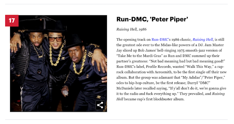[17] Run-DMC, ‘Peter Piper’ Raising Hell, 1986