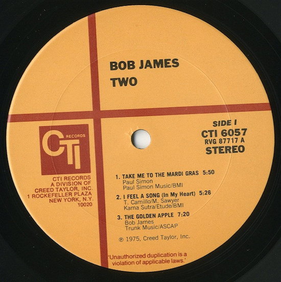 Take Me To The Mardi Gras - Bob James (Two 1975)