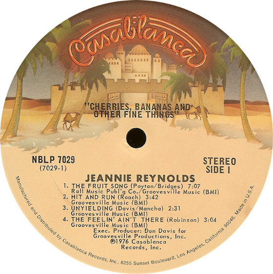 The Fruit Song - Jeannie Reynolds (Cherries, Bananas & Other Fine Things 1976)