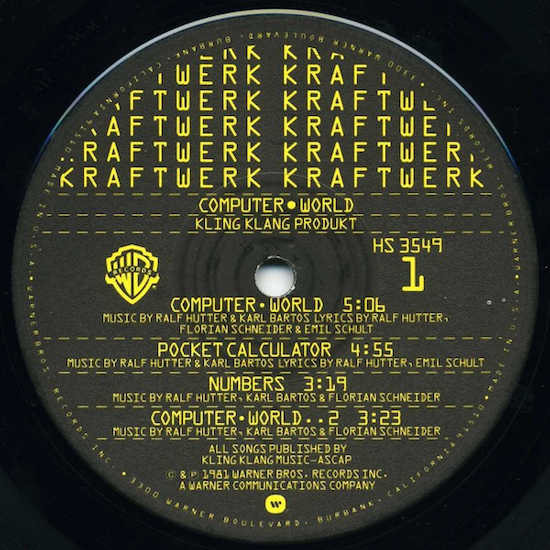 Numbers - Kraftwerk (Computer World 1981)