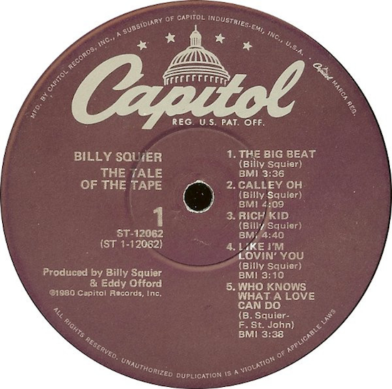 The Big Beat - Billy Squier (The Tale Of The Tape 1980)