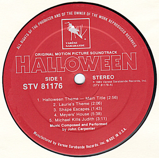 John Carpenter – Halloween : Original Motion Picture Soundtrack (1983)