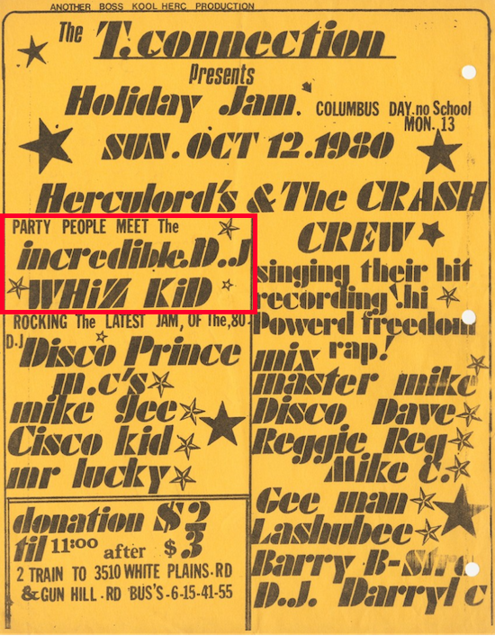 Holiday Jam Oct. 12, 1980 DJ Whiz Kid