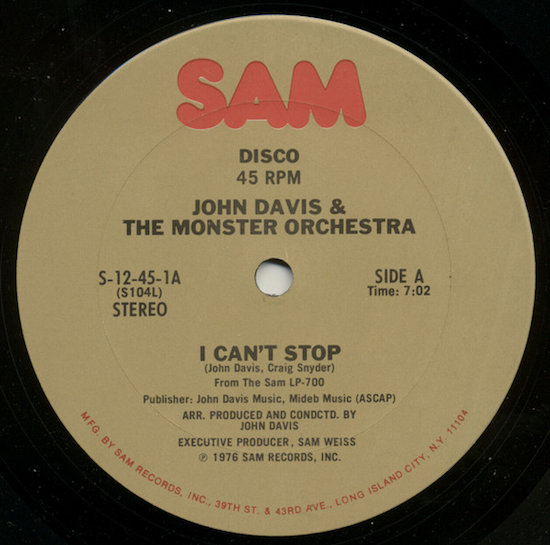 John Davis And The Monster Orchestra – I Can't Stop (1976)