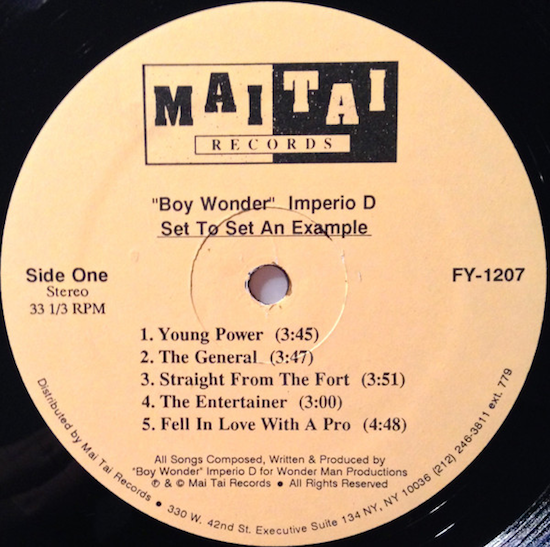 "Boy Wonder" Imperio D – Set To Set An Example (1990)