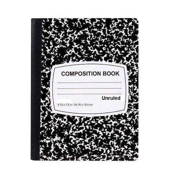 black-and-white composition notebook