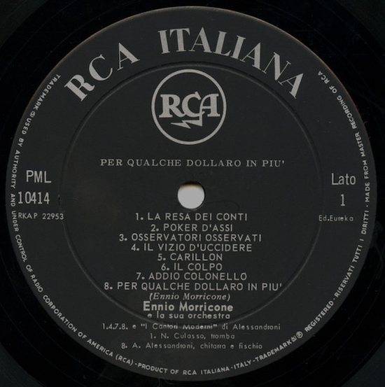 Ennio Morricone E La Sua Orchestra – Per Un Pugno Di Dollari (1966)